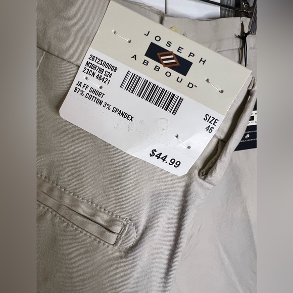 206. NWT Jos. A. Bank Flat Front Stretch Twill Shorts waist 46 - Picture 5 of 7